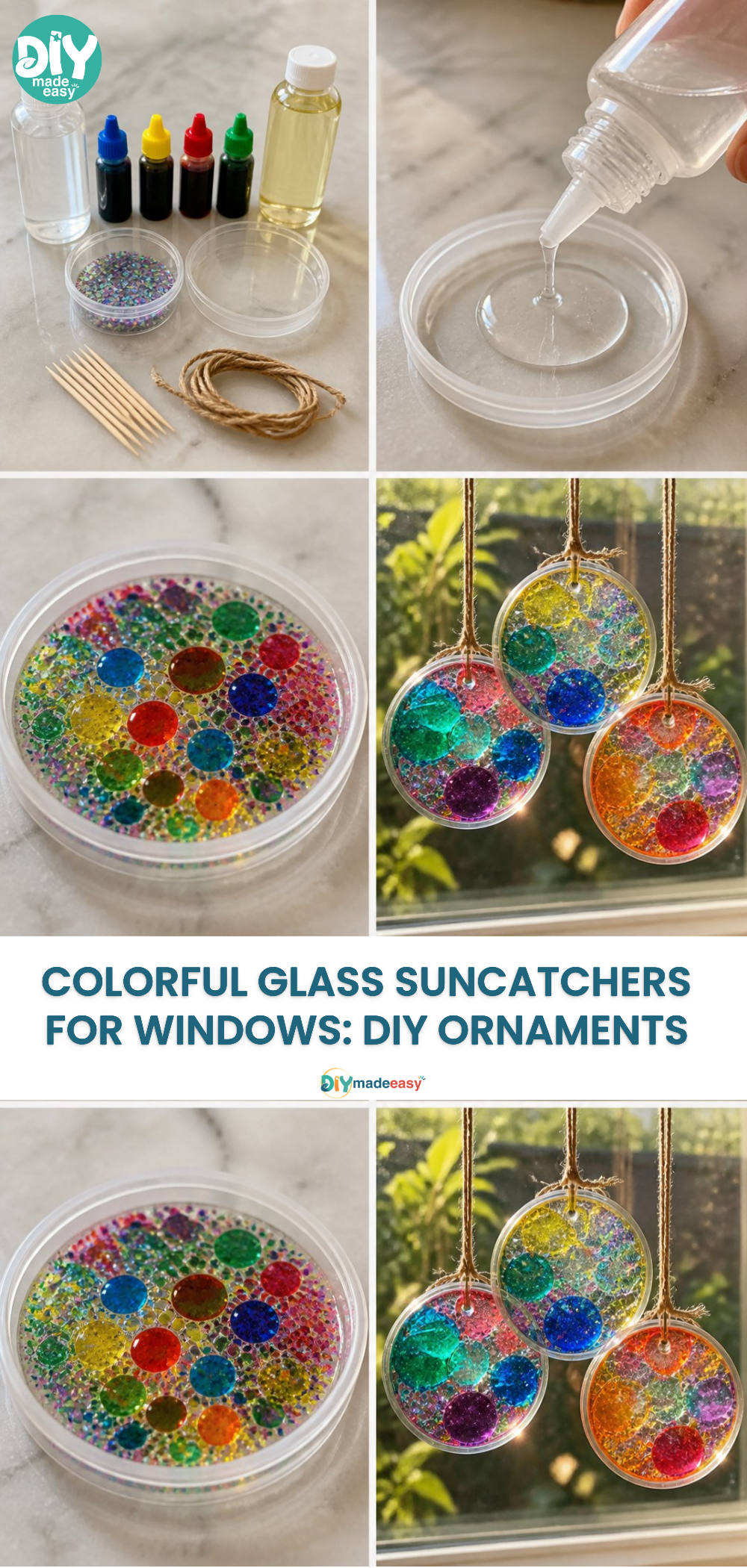 Colorful Glass Suncatchers for Windows: DIY Ornaments 17 Colorful Glass Suncatchers for Windows: DIY Ornaments