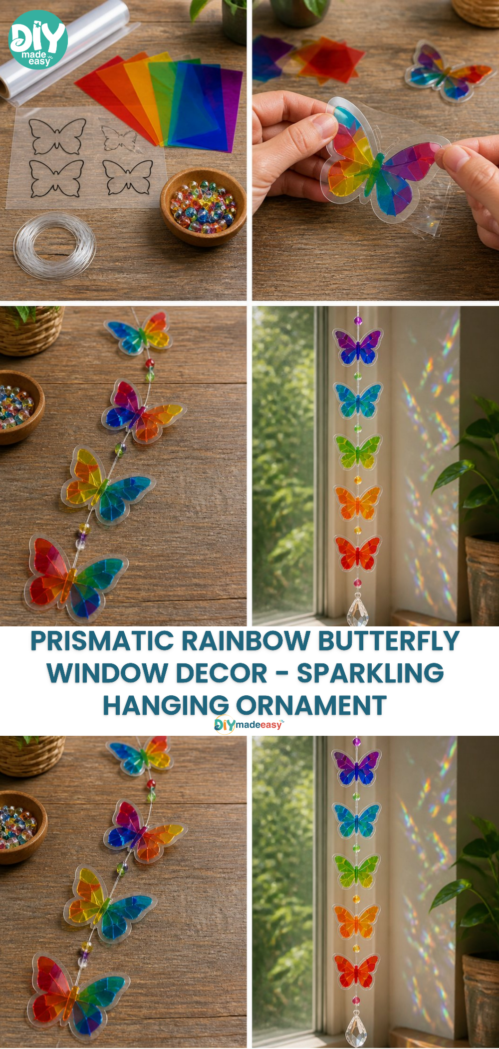 Prismatic Rainbow Butterfly Window Decor - Sparkling Hanging Ornament 20 Prismatic Rainbow Butterfly Window Decor - Sparkling Hanging Ornament