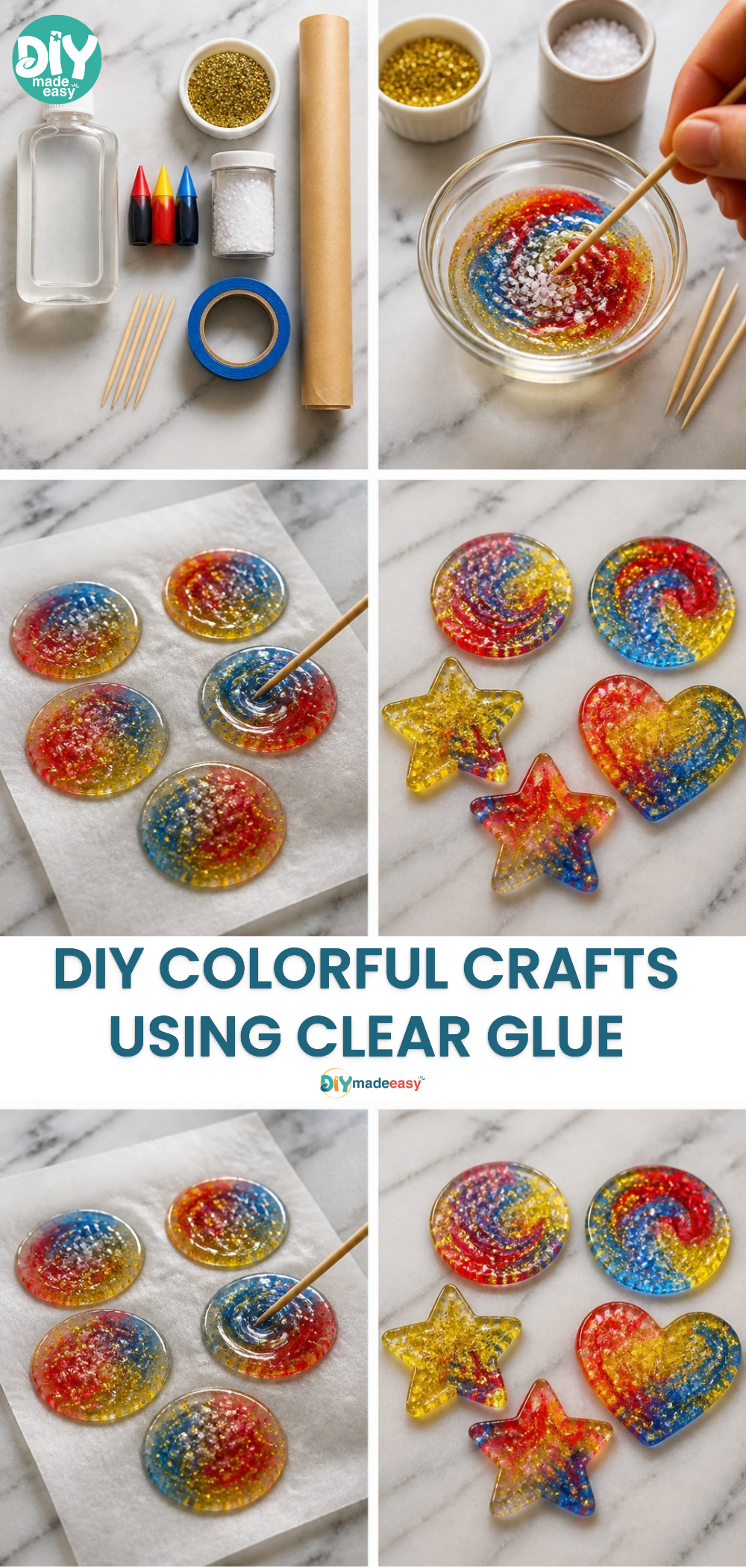 DIY Colorful Crafts Using Clear Glue