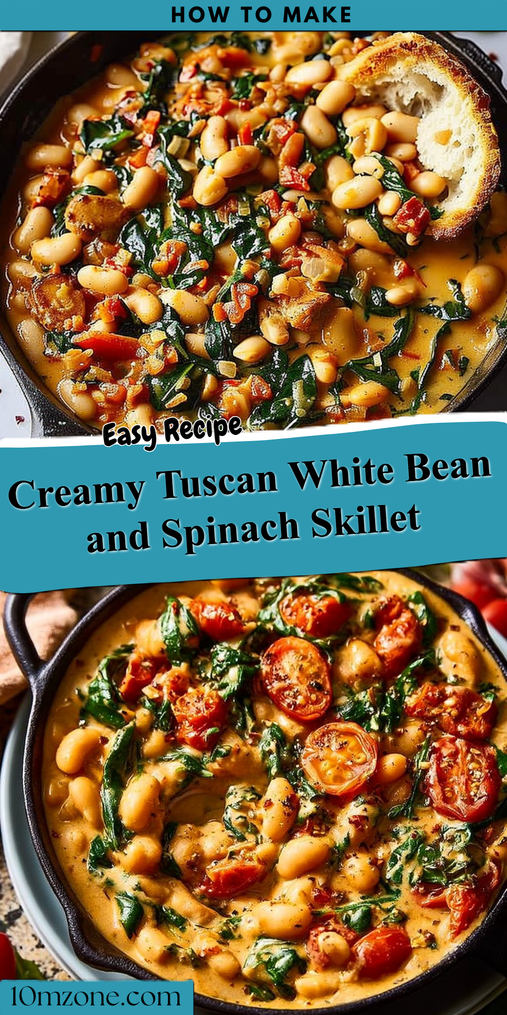 Creamy Tuscan White Bean and Spinach Skillet