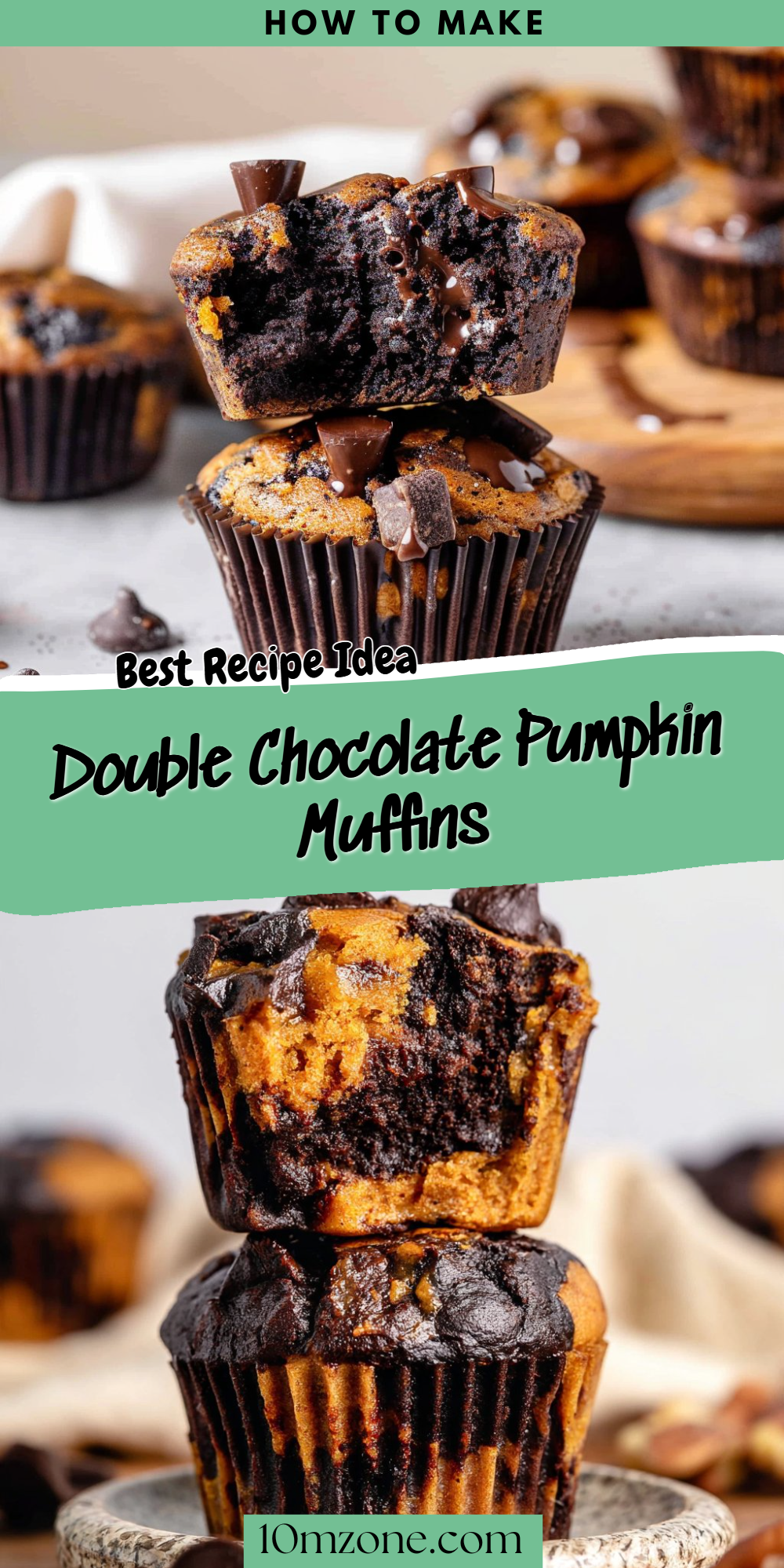 Double Chocolate Pumpkin Muffins