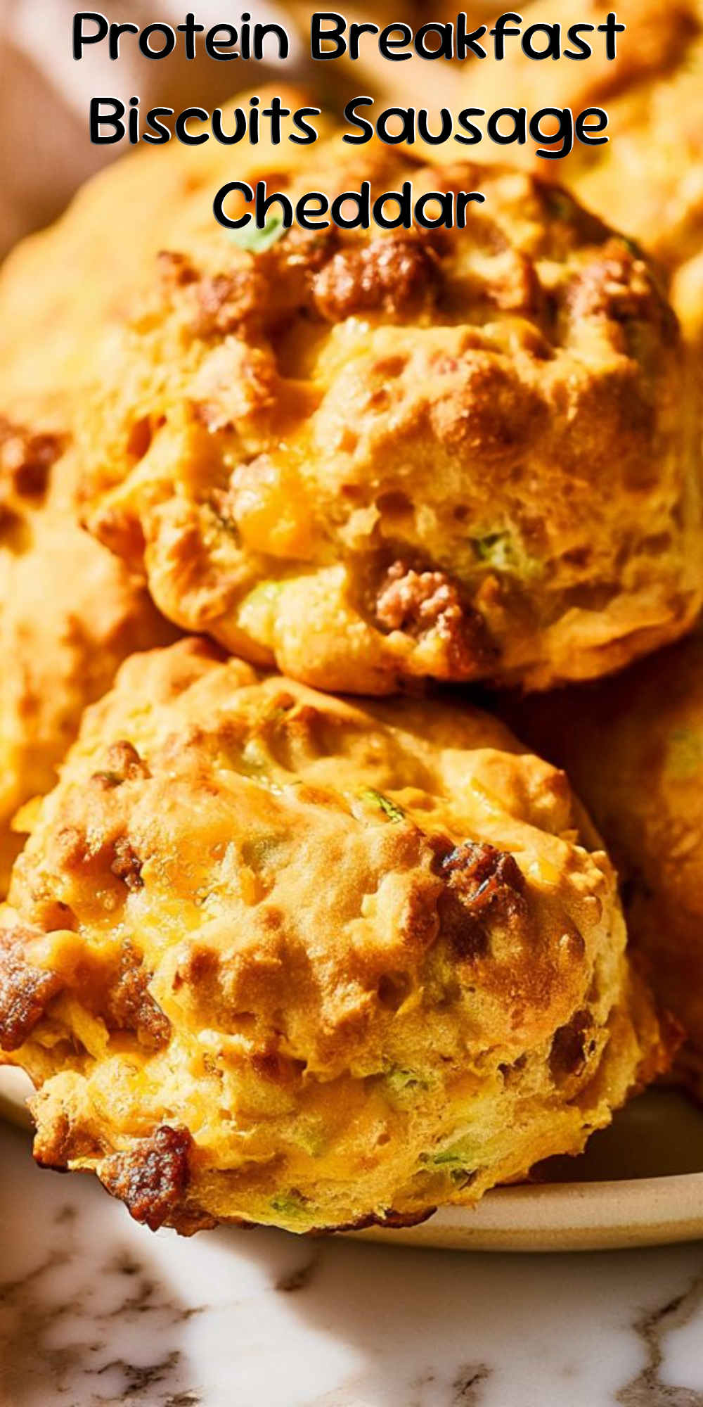 Protein Breakfast Biscuits Sausage Cheddar