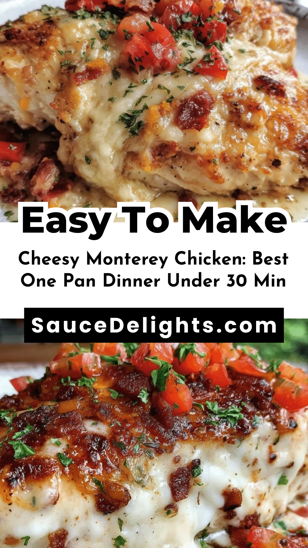 Cheesy Monterey Chicken: Best One Pan Dinner Under 30 Min