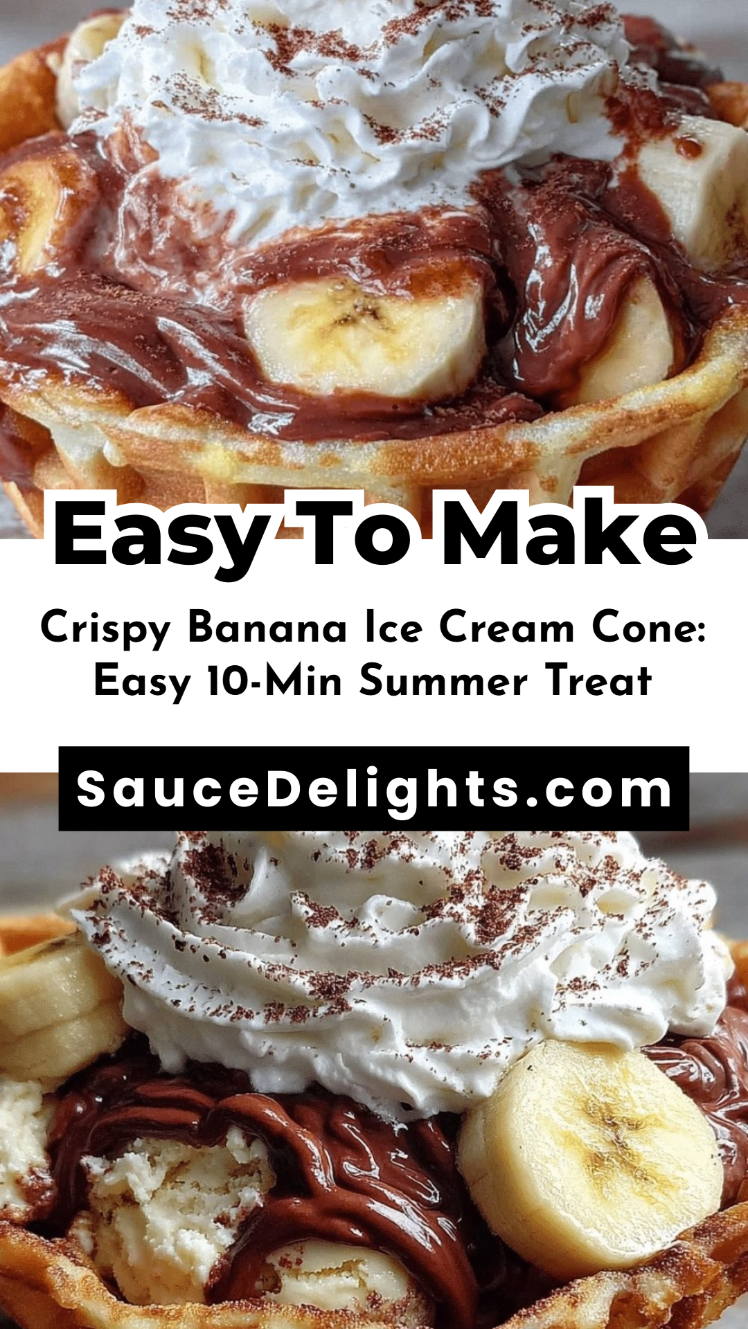 Crispy Banana Ice Cream Cone: Easy 10-Min Summer Treat
