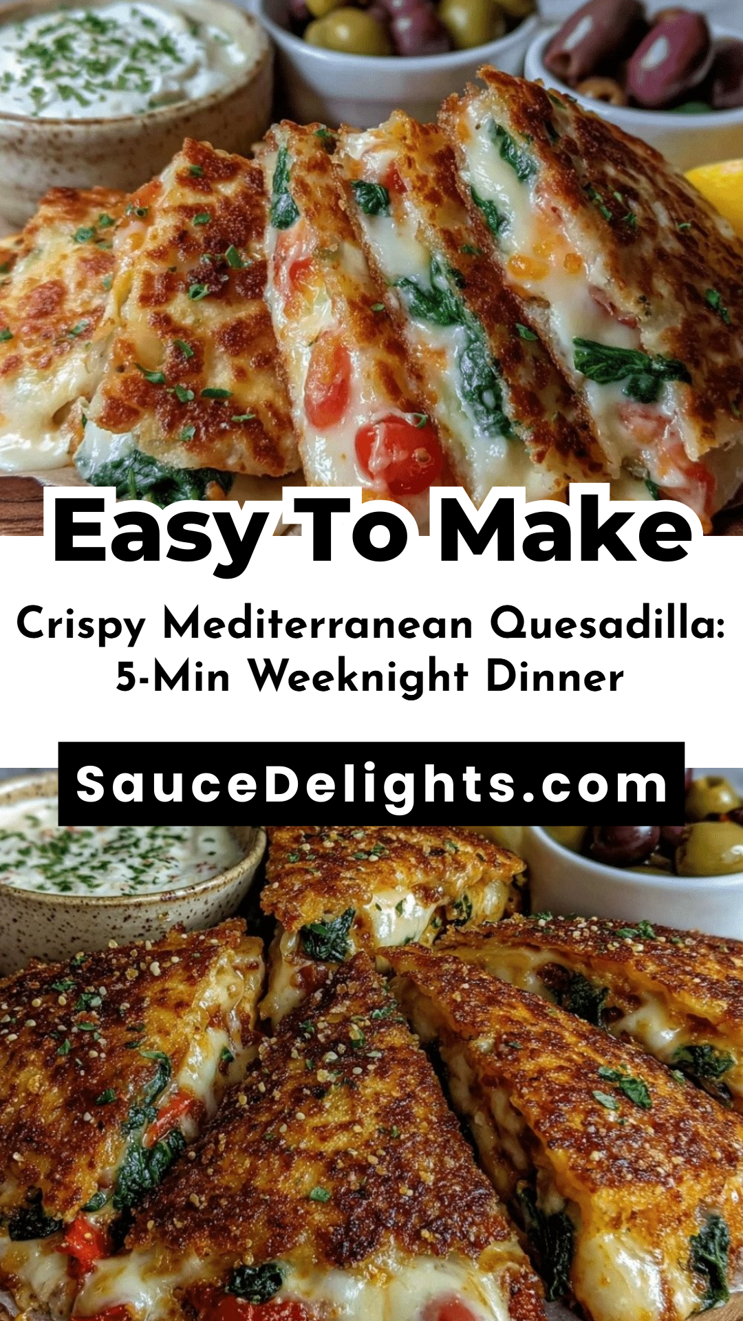 Crispy Mediterranean Quesadilla: 5-Min Weeknight Dinner