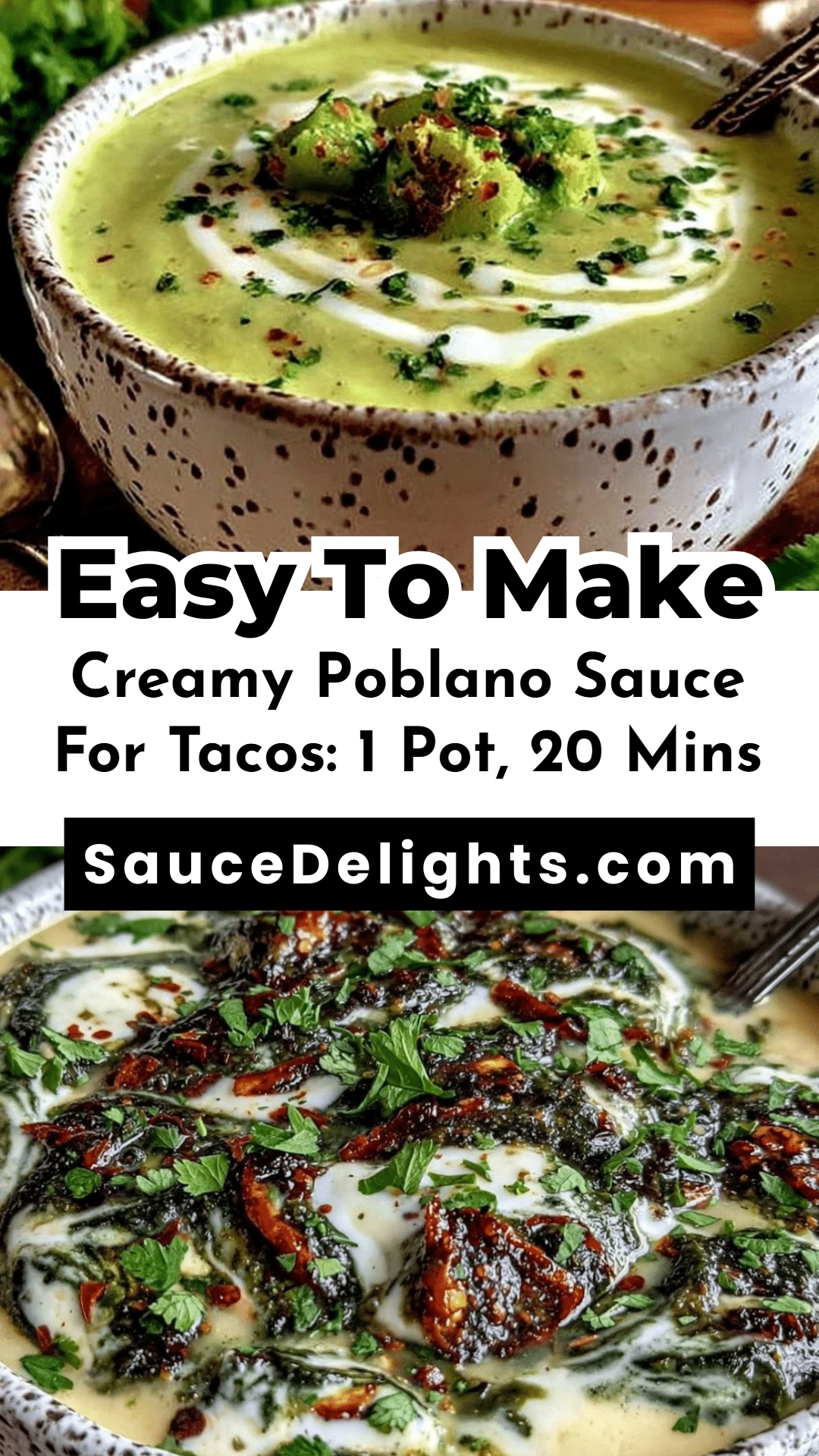 Creamy Poblano Sauce For Tacos: 1 Pot, 20 Mins