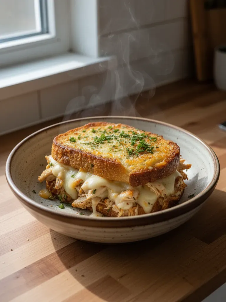 Cheesy Chicken Garlic Bread Sandwich