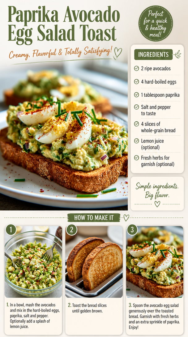 Paprika Avocado Egg Salad Toast