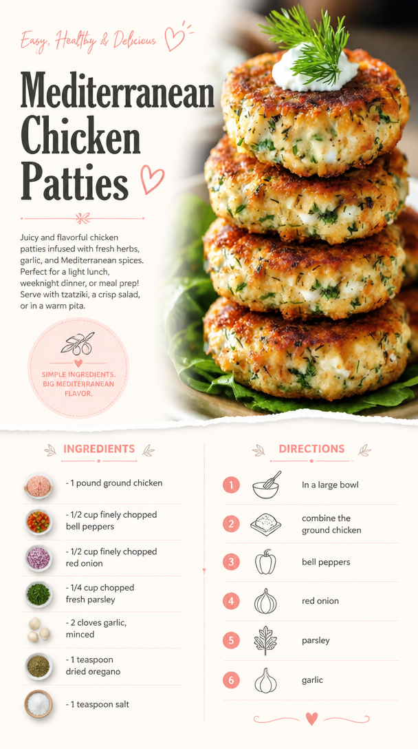 Mediterranean Chicken Patties