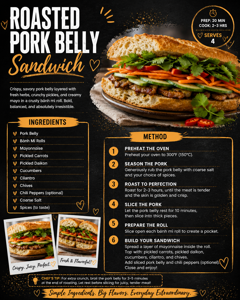 Roasted Pork Belly Sandwich