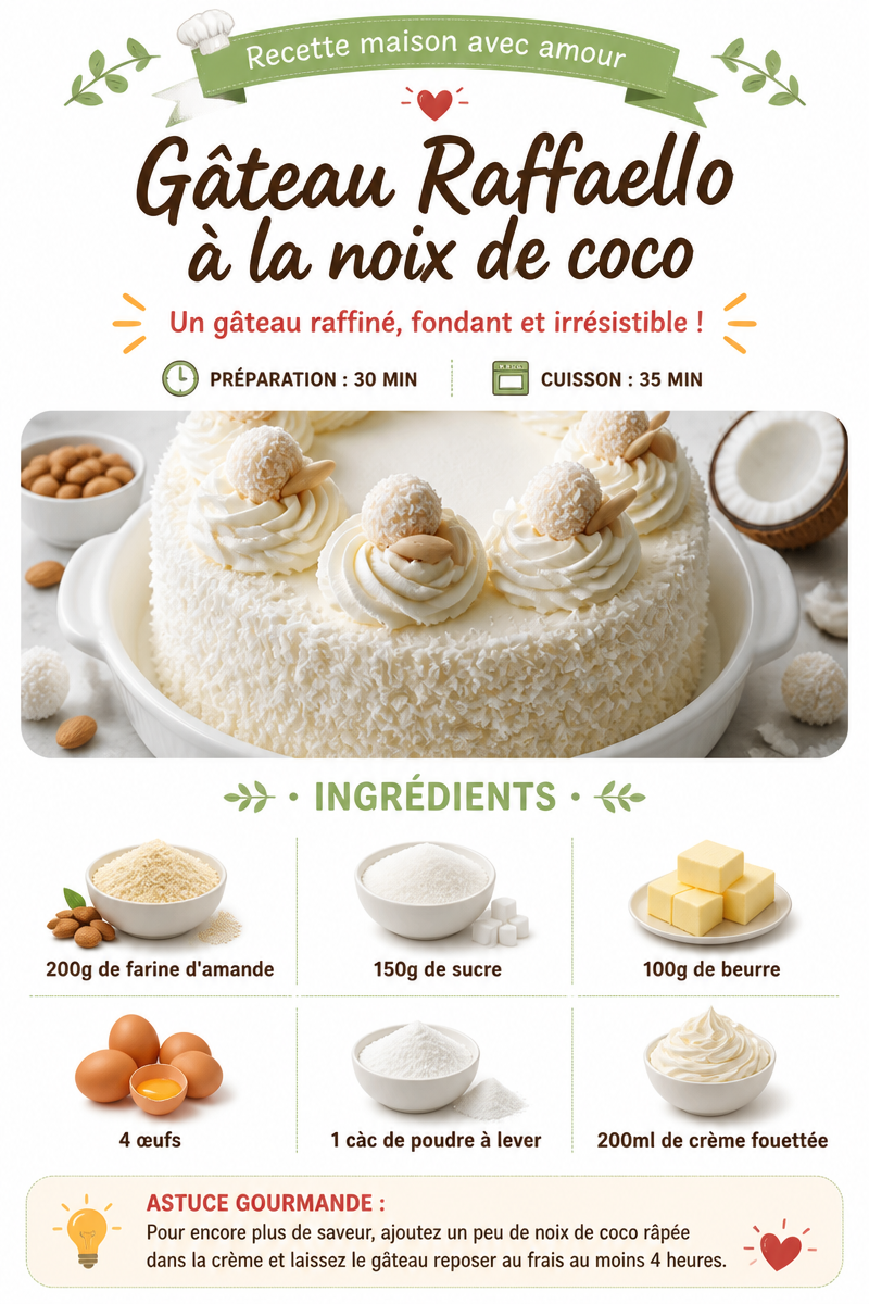 Gâteau Raffaello à la noix de coco