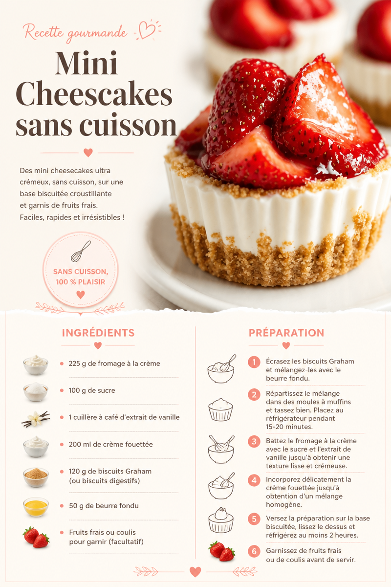 Mini Cheescakes sans cuisson