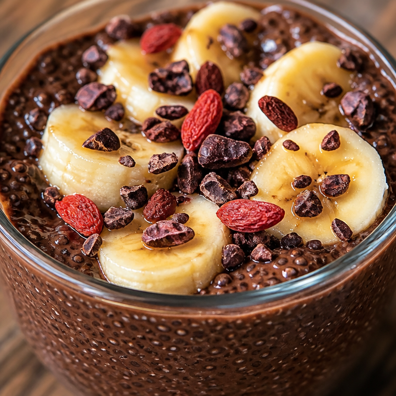 Pudding Chia au Chocolat et à la Banane