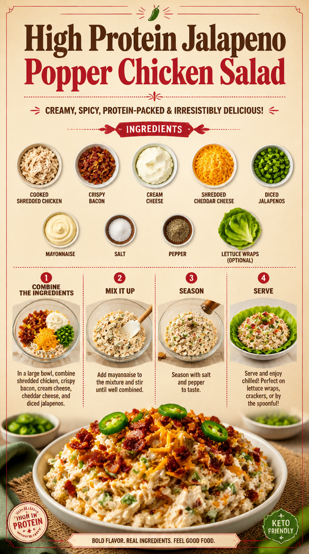 High Protein Jalapeno Popper Chicken Salad
