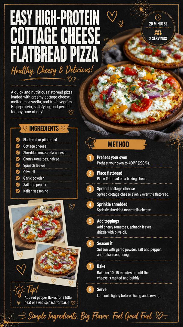 Easy High-Protein Cottage Cheese Flatbread Pizza