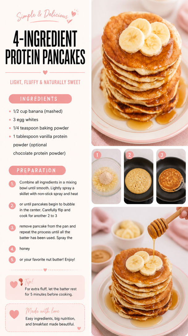 4-Ingredient Protein Pancakes