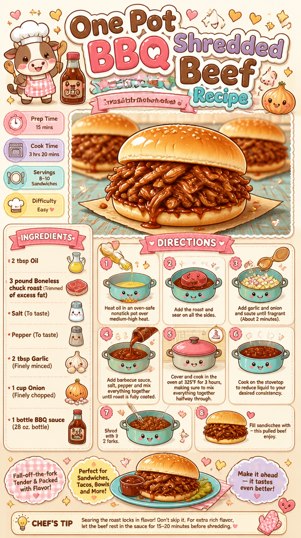 One Pot BBQ Shredded Beef Recipe
