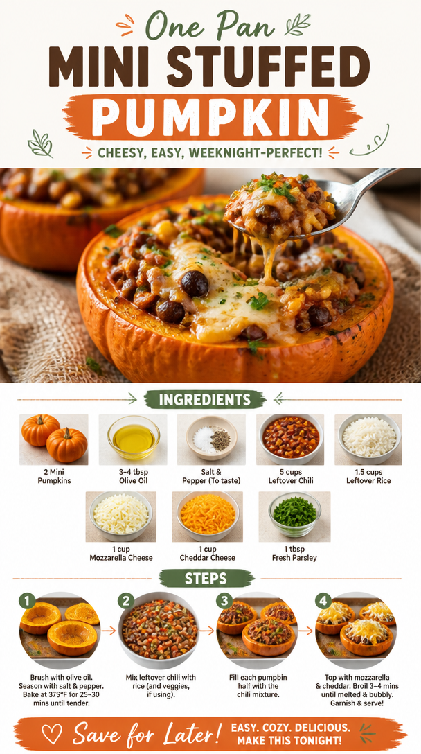 One Pan Mini Stuffed Pumpkin