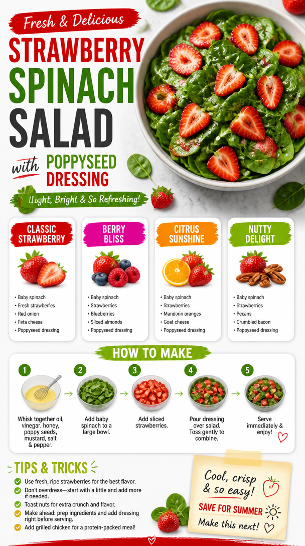 Strawberry Spinach Salad with Poppyseed Dressing