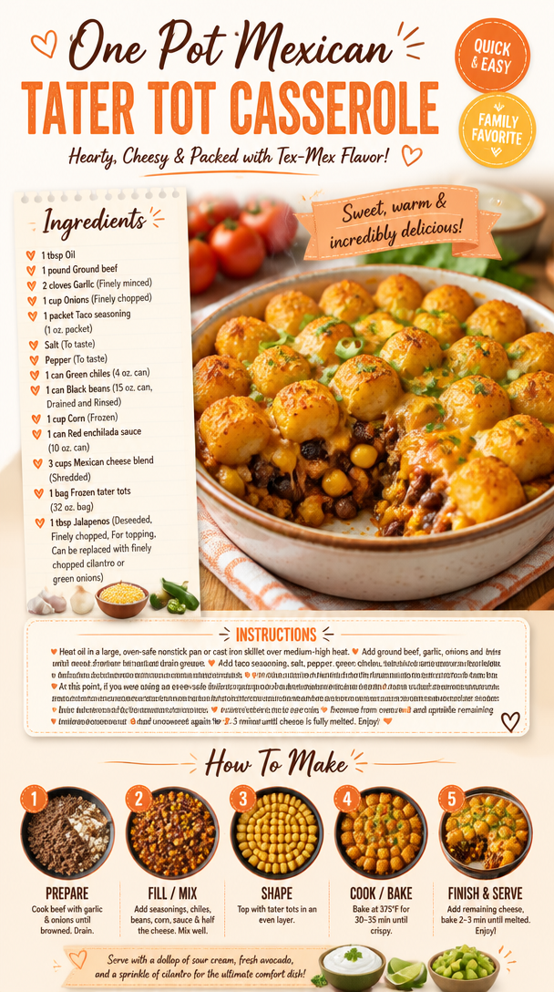 One Pot Mexican Tater Tot Casserole