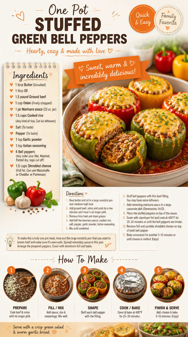 One Pot Stuffed Green Bell Peppers
