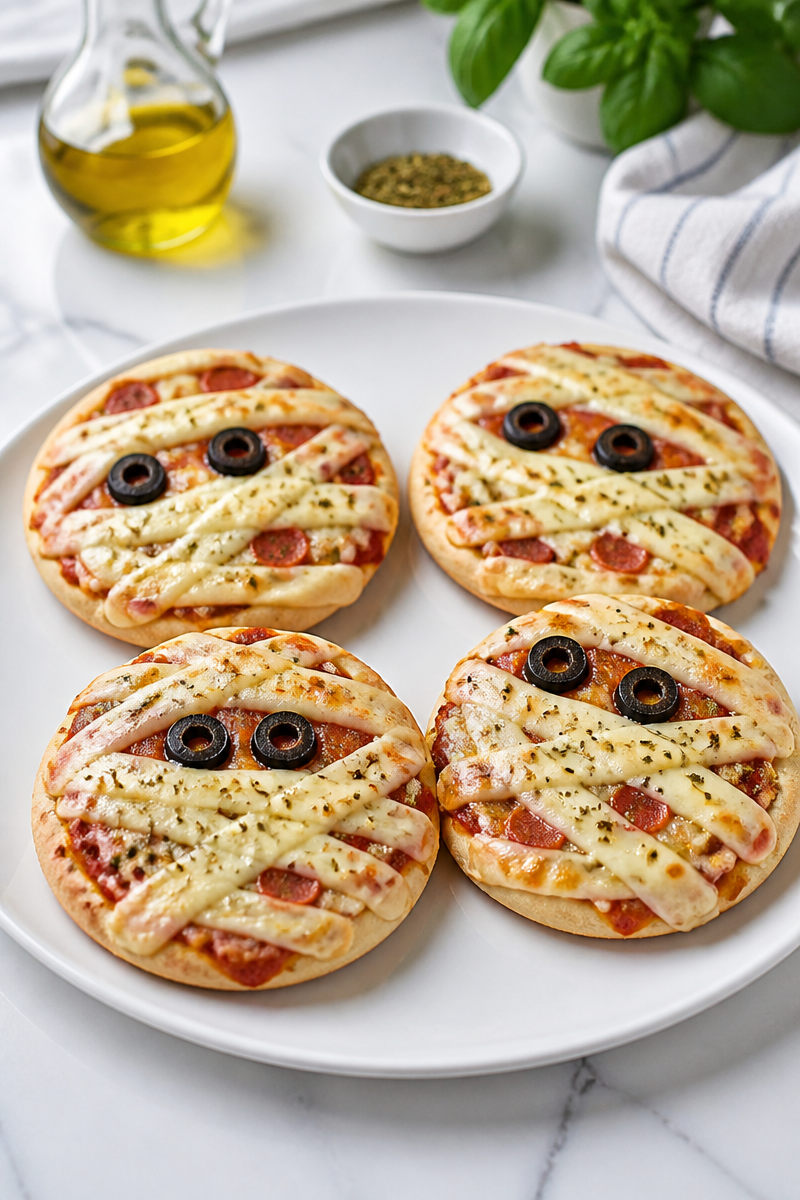 Crispy Mummy Mini Pita Pizza