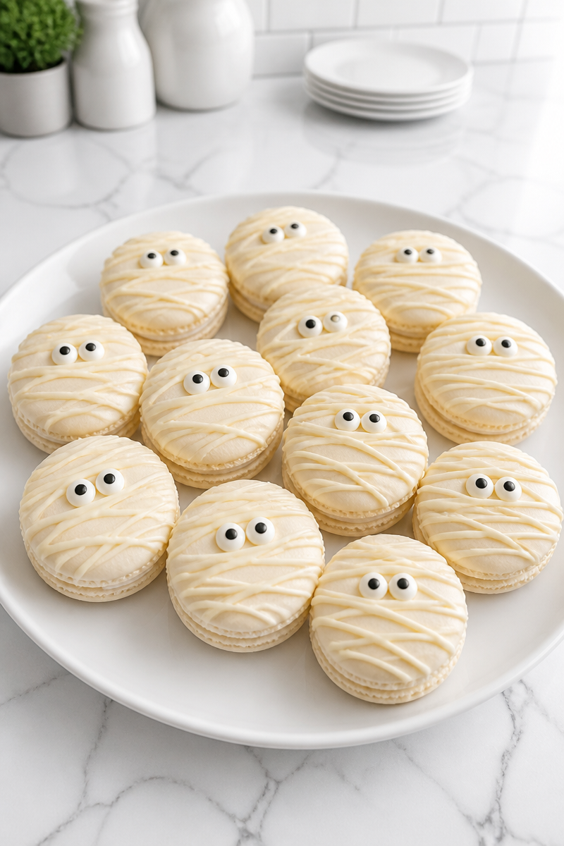 White Chocolate Mummy French Macaron
