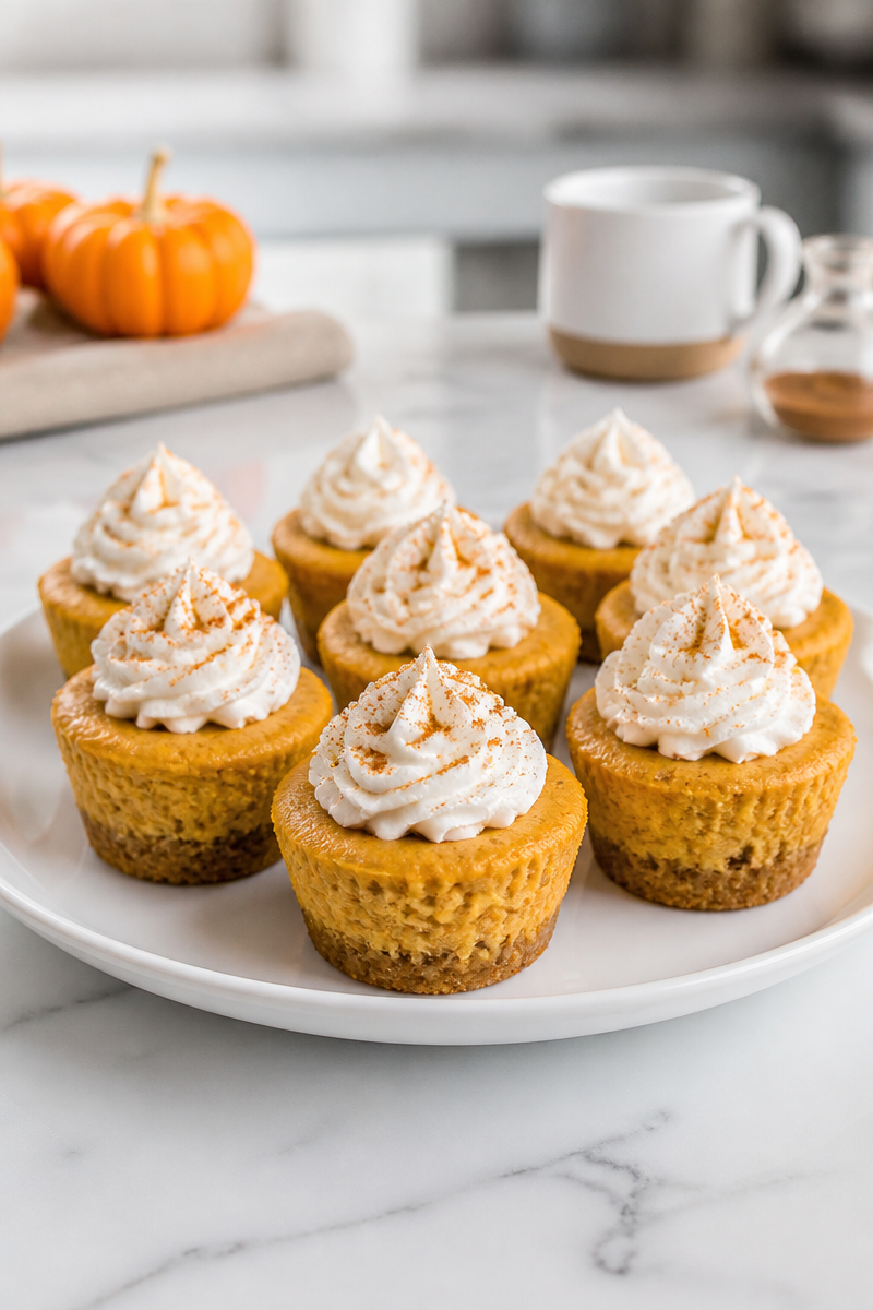 Mini Pumpkin Spice Cheesecake Bite