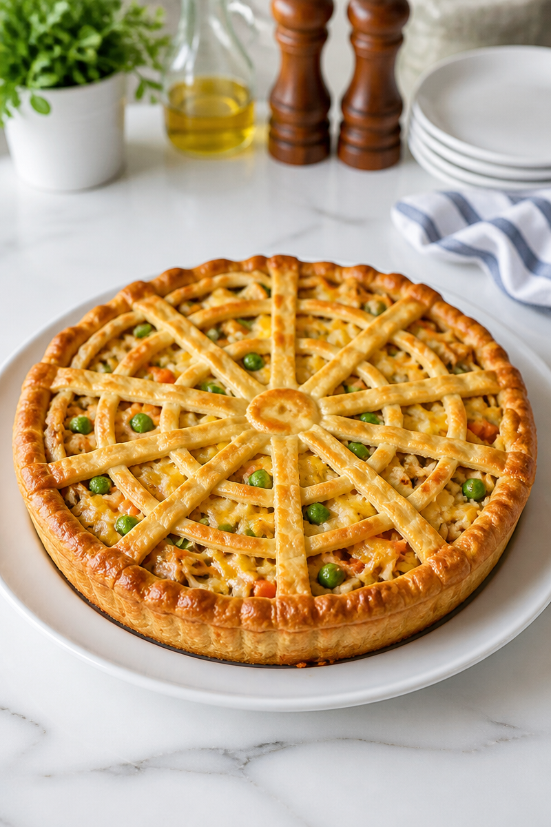 Savory Spider Web Chicken Pie