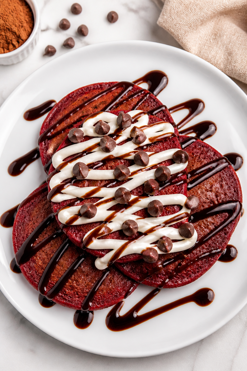 Red Velvet Vampire Bite Pancake