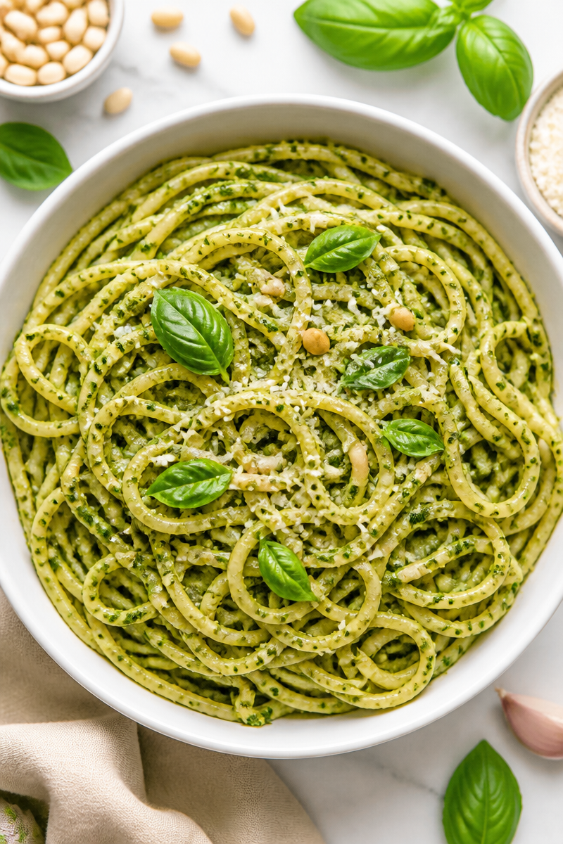 Green Pesto Witch Hair Pasta