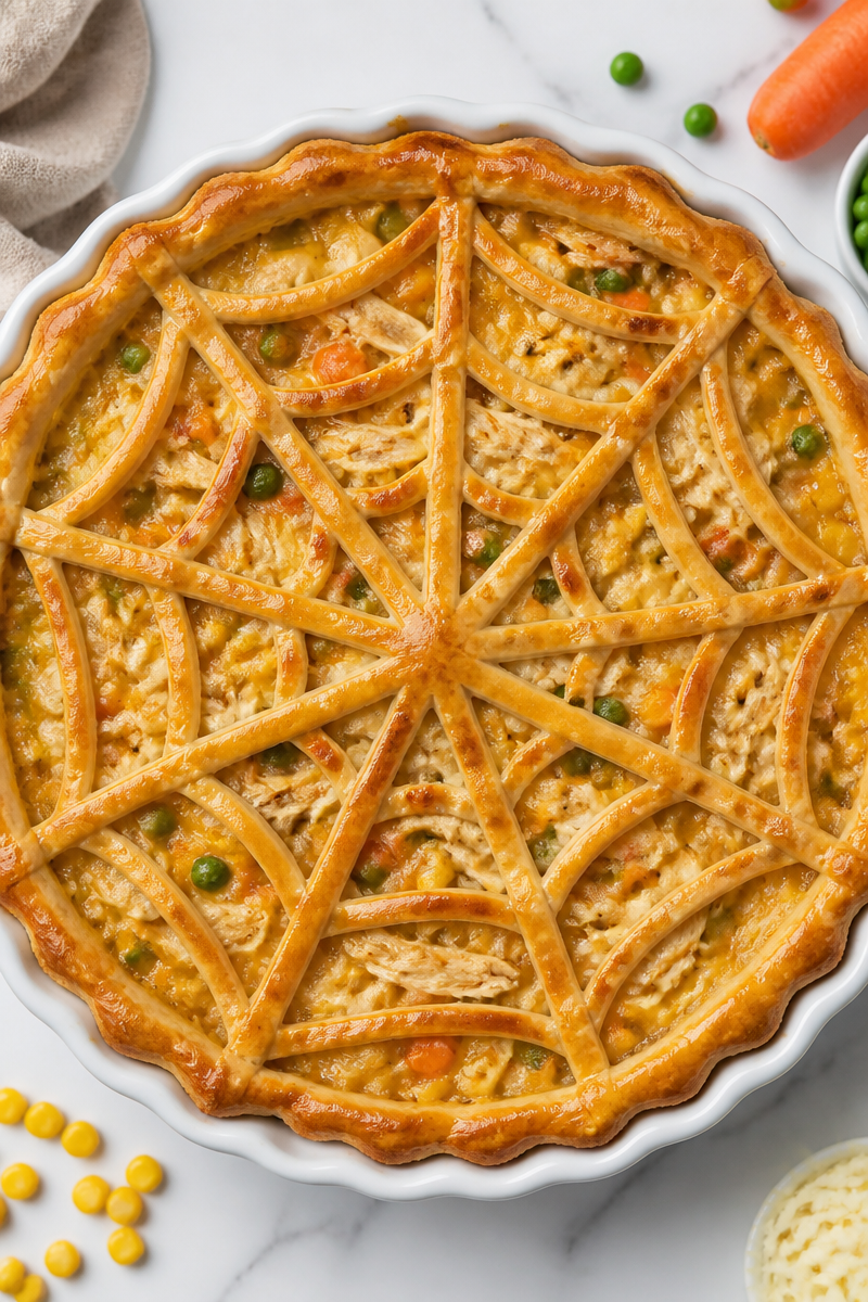 Savory Spider Web Chicken Pie
