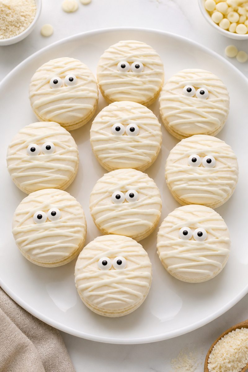 White Chocolate Mummy French Macaron