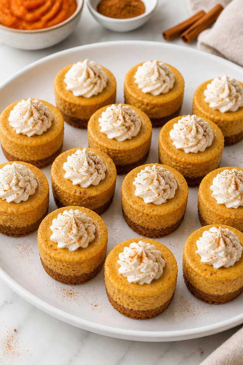 Mini Pumpkin Spice Cheesecake Bite