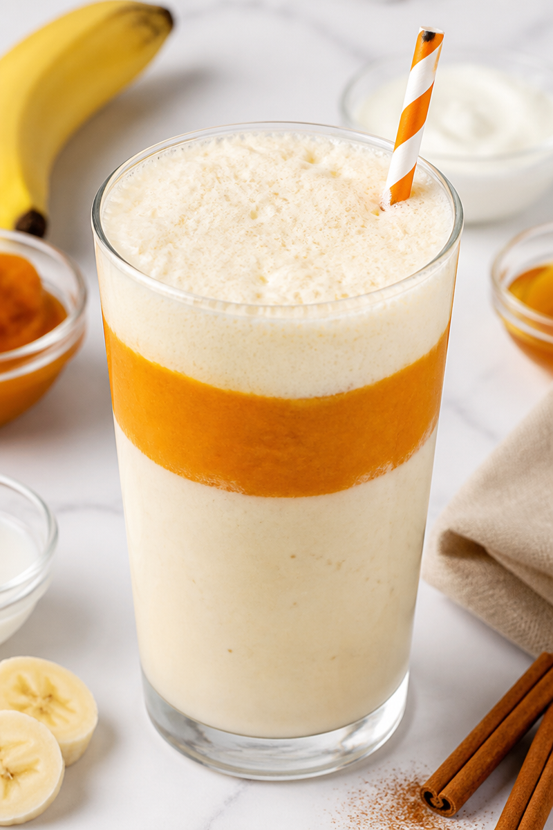 Healthy Layered Candy Corn Smoothie