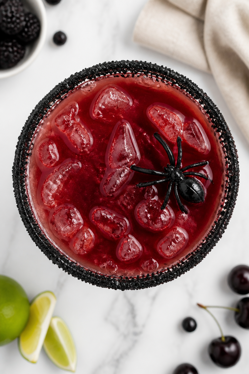 Spooky Black Widow Martini Cocktail