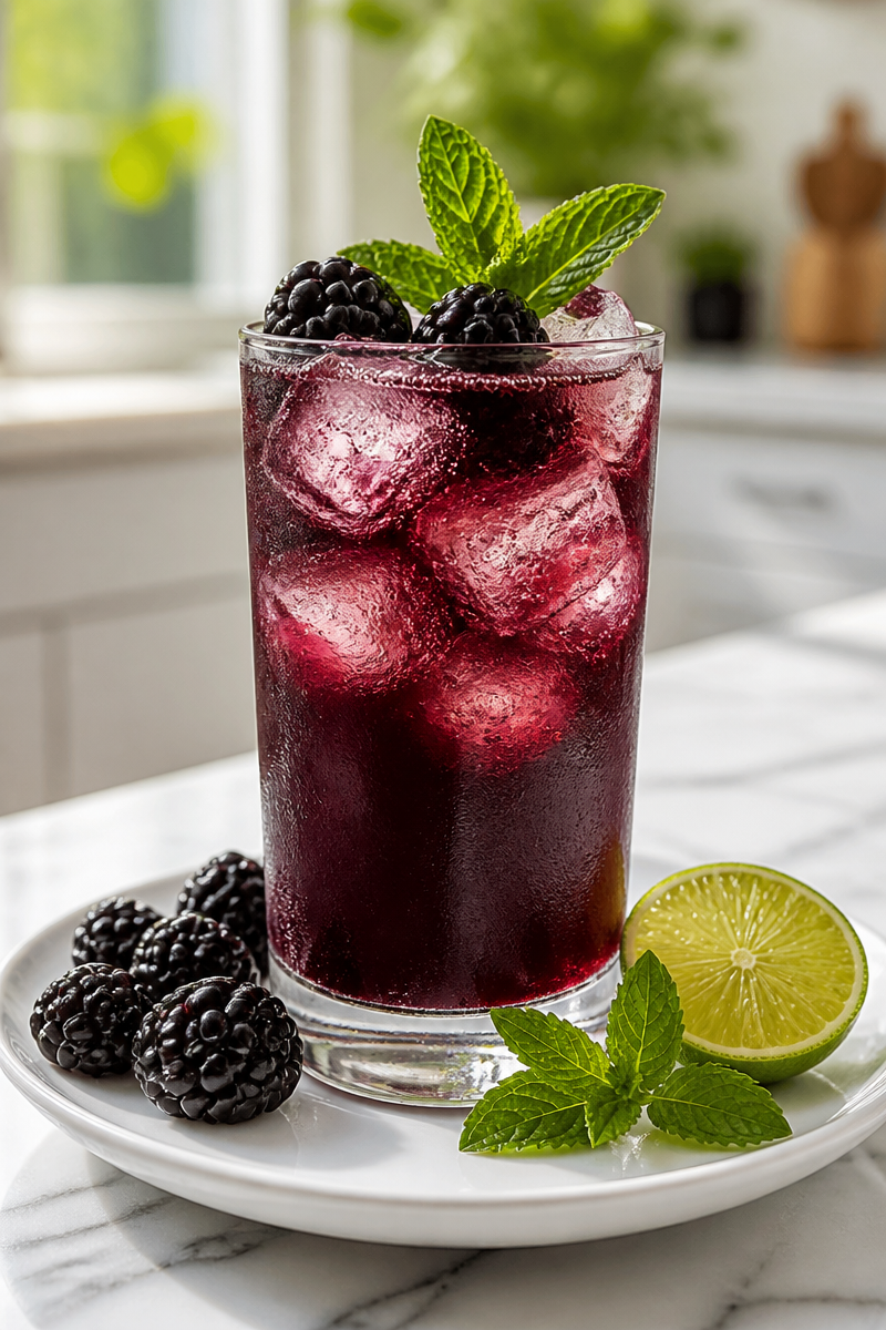 Spooky Black Magic Blackberry Mocktail