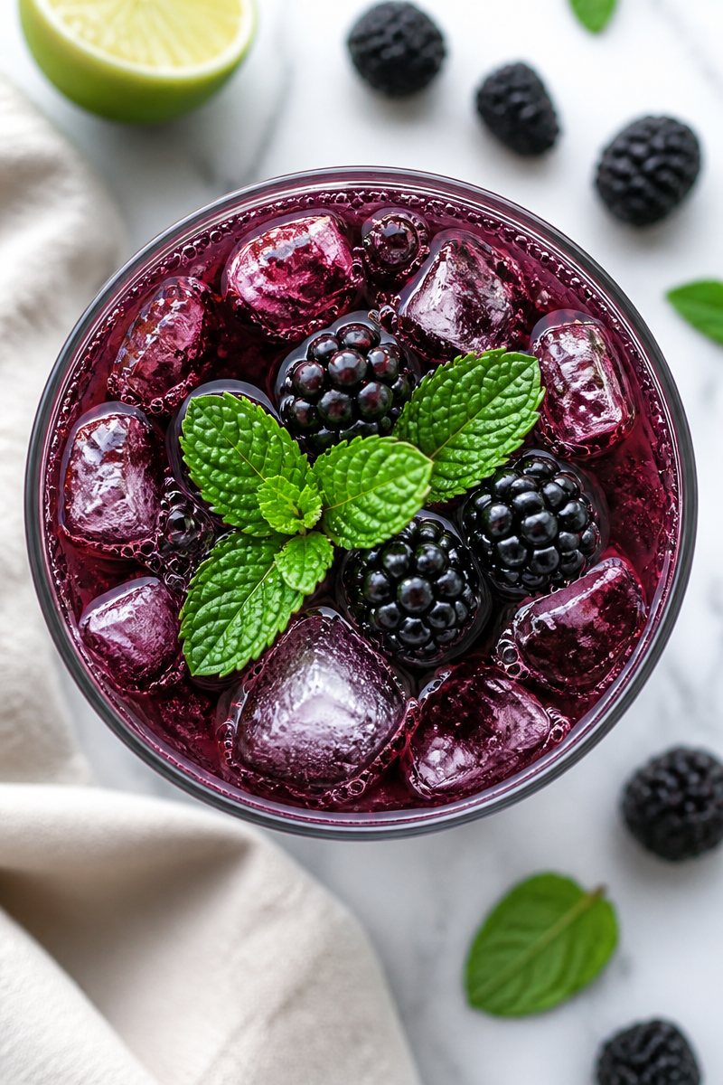 Spooky Black Magic Blackberry Mocktail
