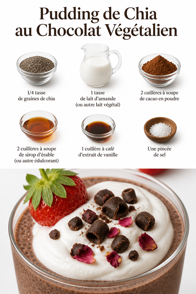Pudding de Chia au Chocolat Végétalien