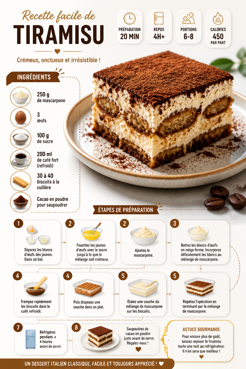 Recette facile de Tiramisu