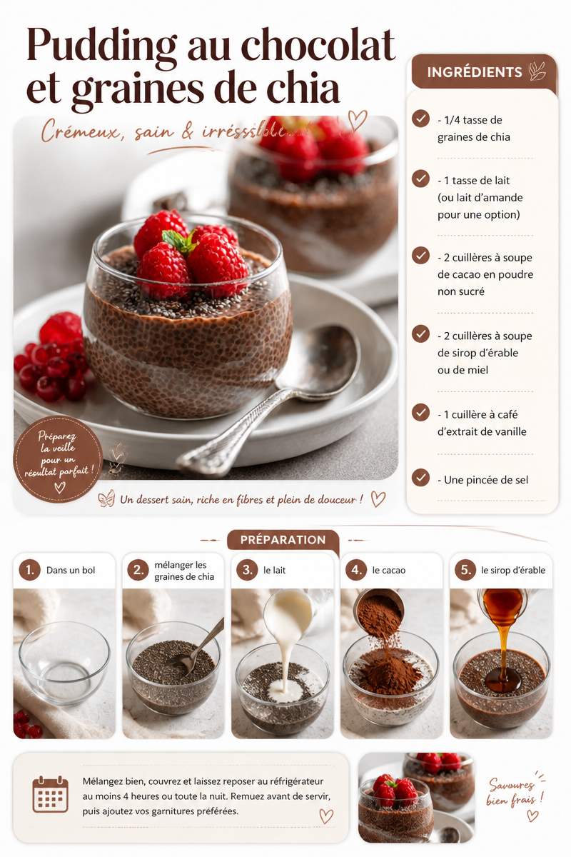 Pudding au chocolat et graines de chia
