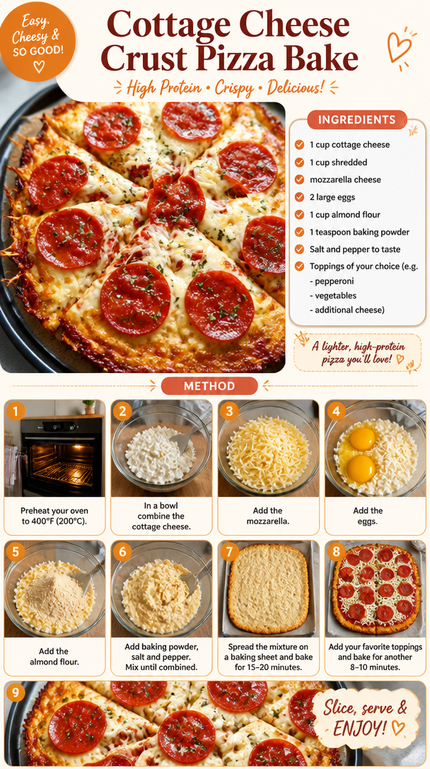 Cottage Cheese Crust Pizza Bake