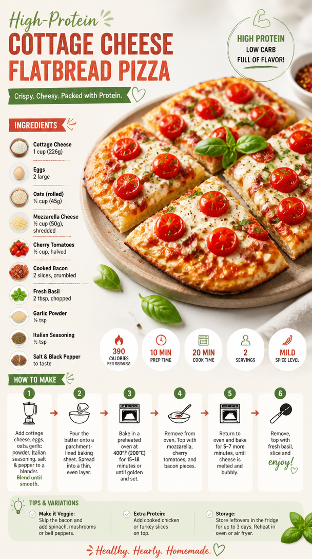 High-Protein Cottage Cheese Flatbread Pizza