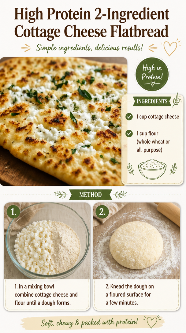 High Protein 2-Ingredient Cottage Cheese Flatbread