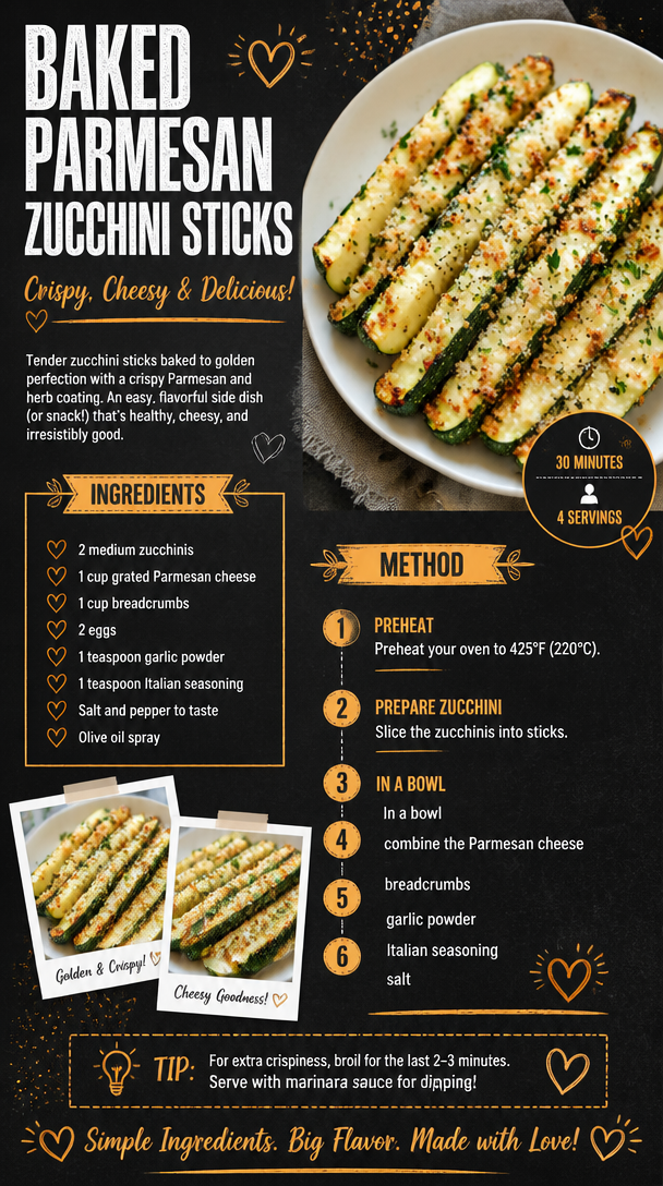 Baked Parmesan Zucchini Sticks