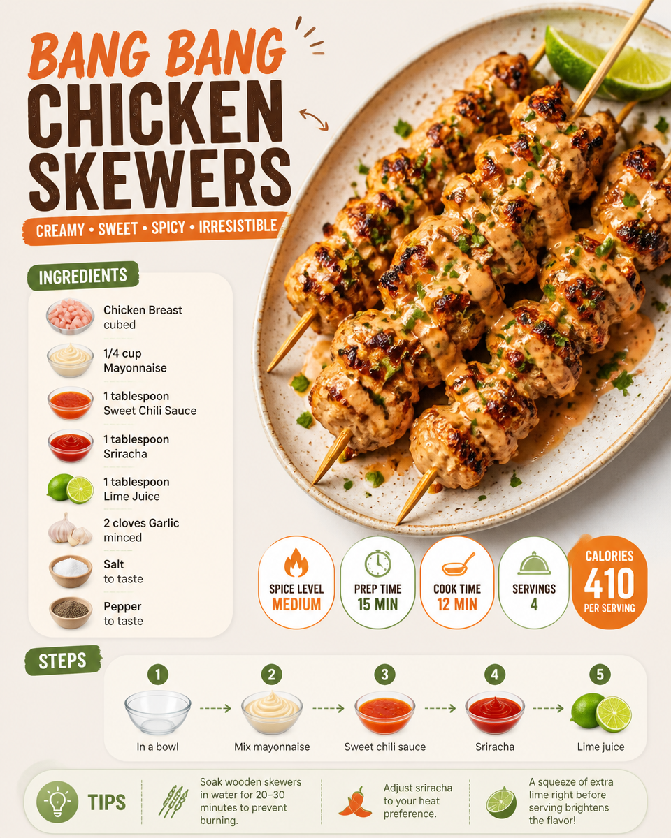 Bang Bang Chicken Skewers