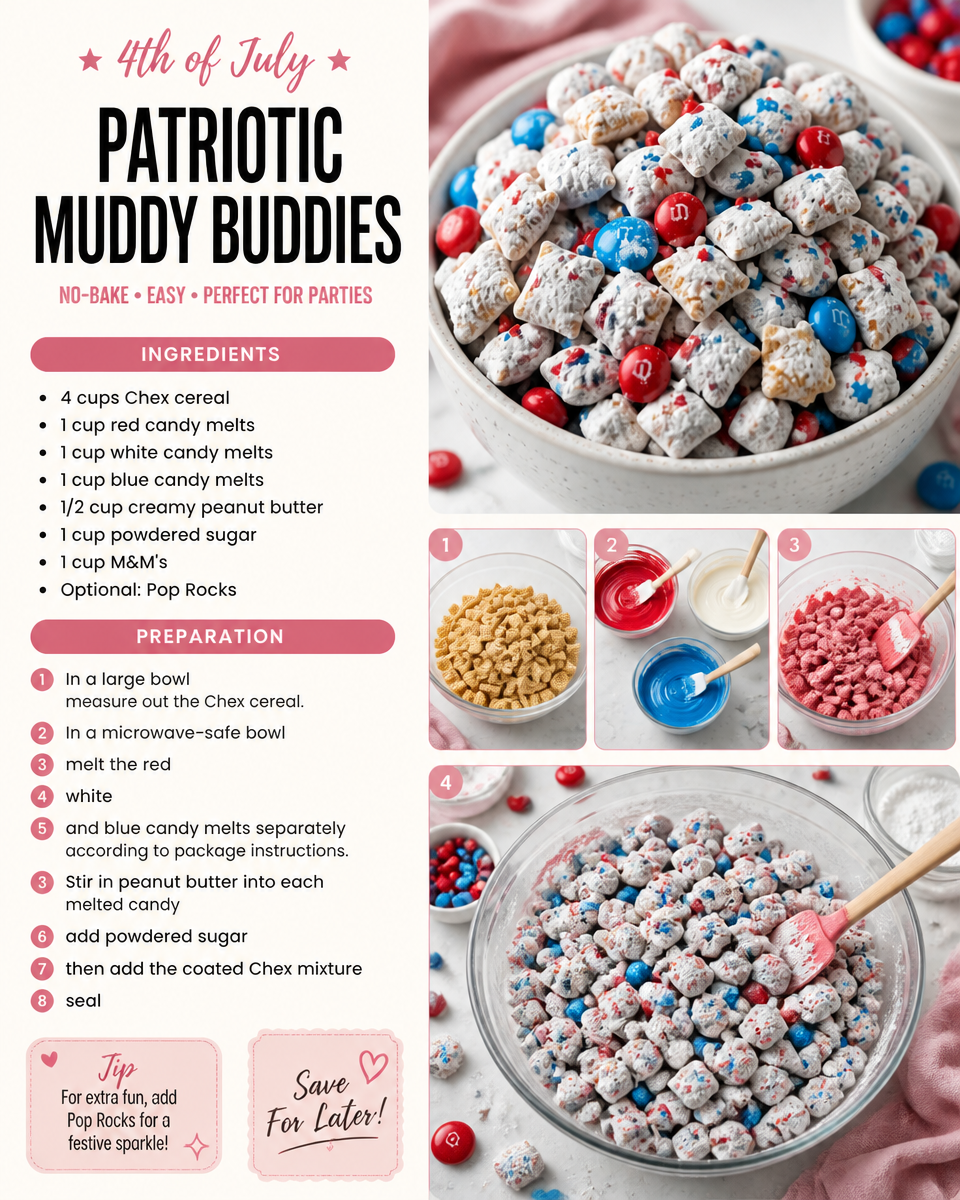 Patriotic Muddy Buddies