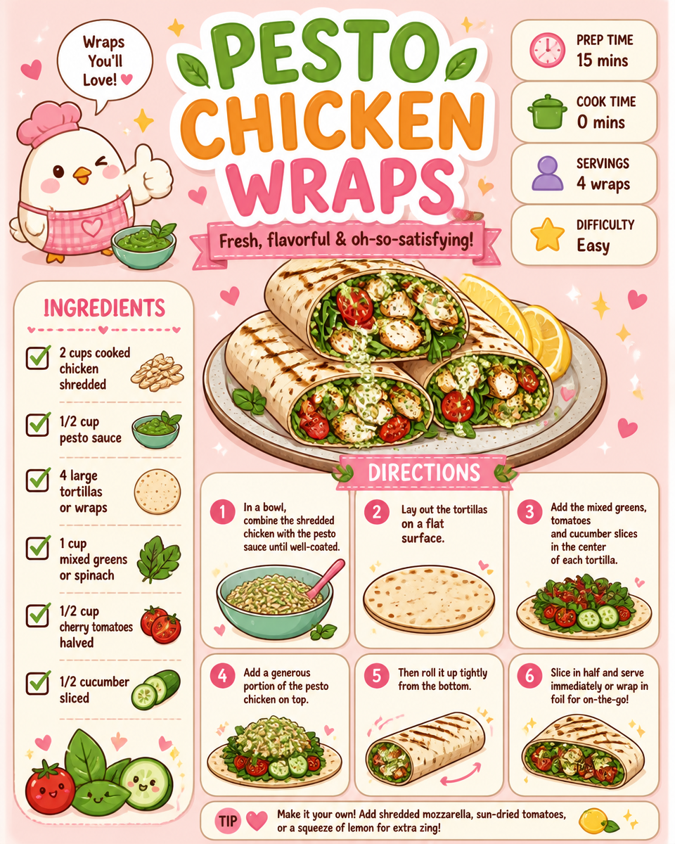 Pesto Chicken Wraps