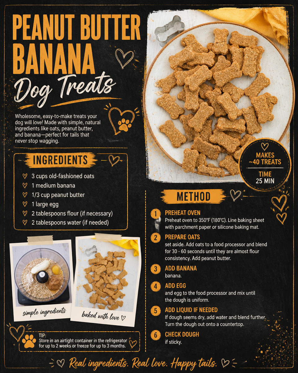 Peanut Butter Banana Dog Treats