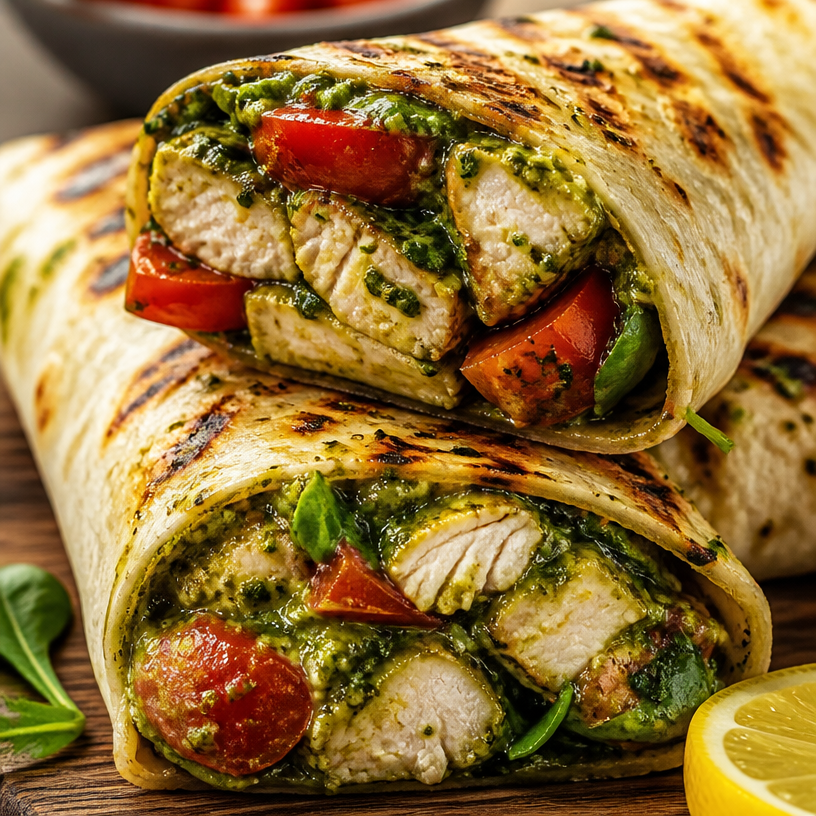 Pesto Chicken Wraps